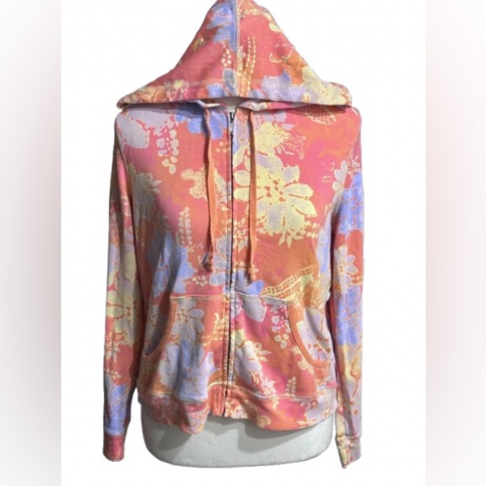 Sigurd Olsen Hoodie Floral Patterned Designer Coral Lavender Cotton Sweatshirt